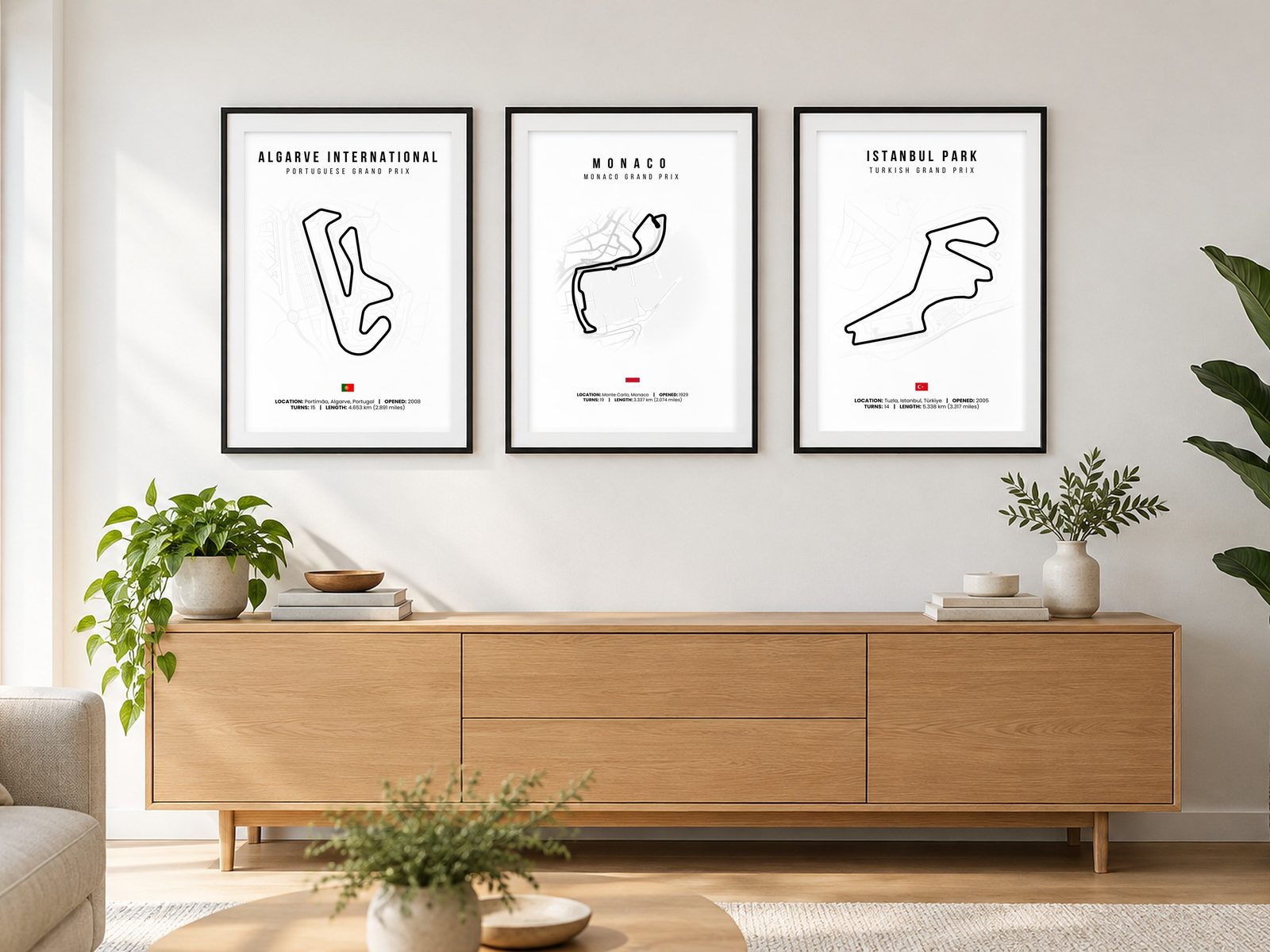 F1 track poster bundle 2027 white Portimão Istanbul Park gallery wall